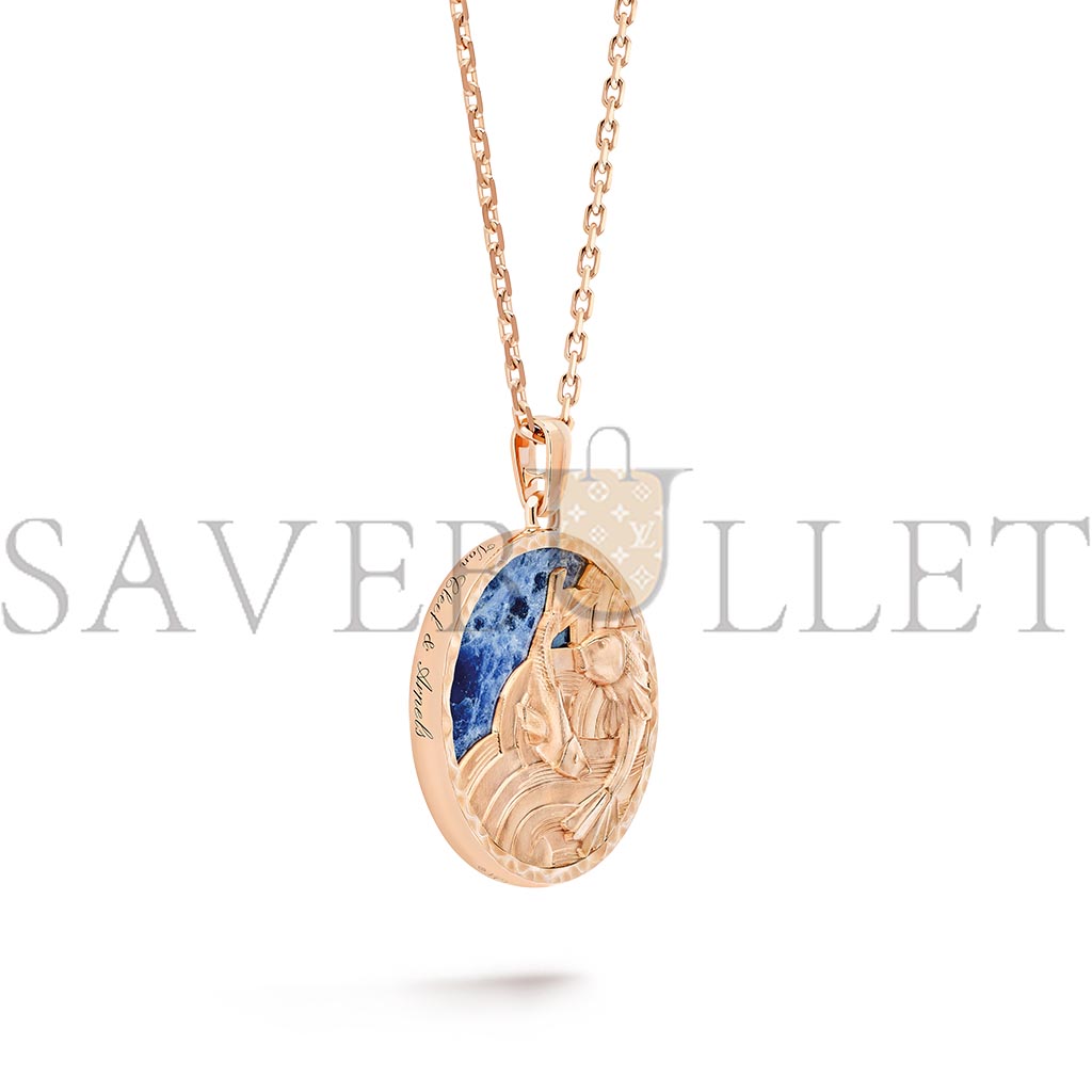 V*N CL*F arpels zodiaque long necklace piscium (pisces) - rose gold, sodalite  vcarp9rg00